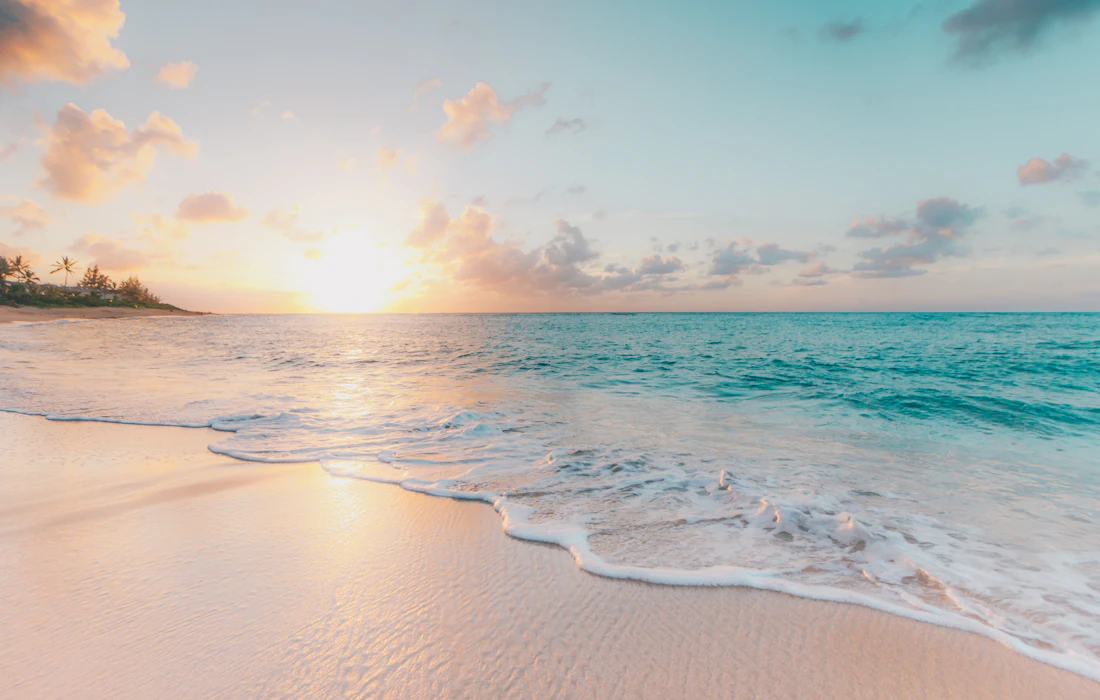 Beach and ocean at sunset